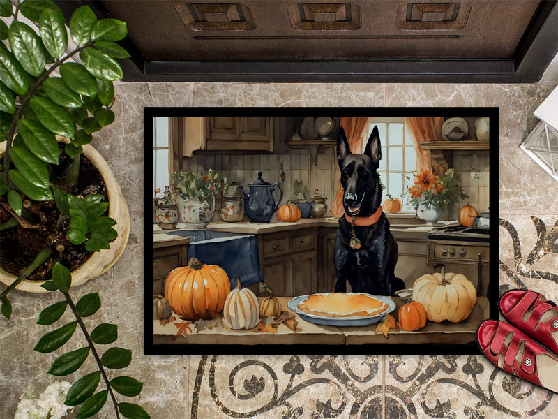 Belgian Malinois Fall Kitchen Pumpkins Indoor or Outdoor Mat 24x36