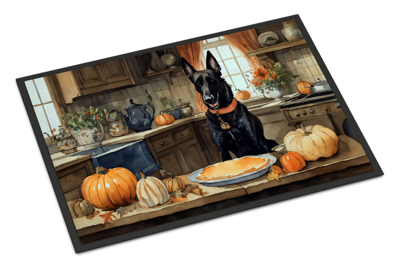 Belgian Malinois Fall Kitchen Pumpkins Indoor or Outdoor Mat 24x36