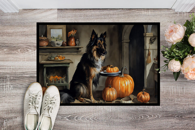 Belgian Tervuren Fall Kitchen Pumpkins Indoor or Outdoor Mat 24x36