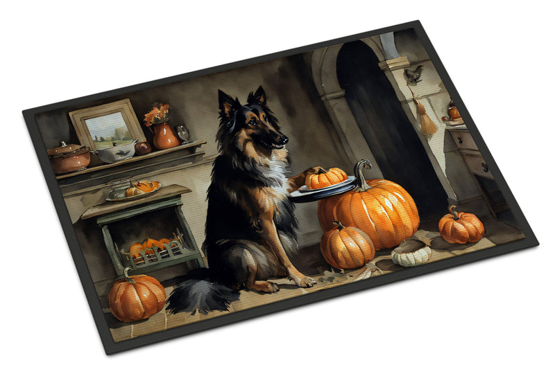 Belgian Tervuren Fall Kitchen Pumpkins Indoor or Outdoor Mat 24x36