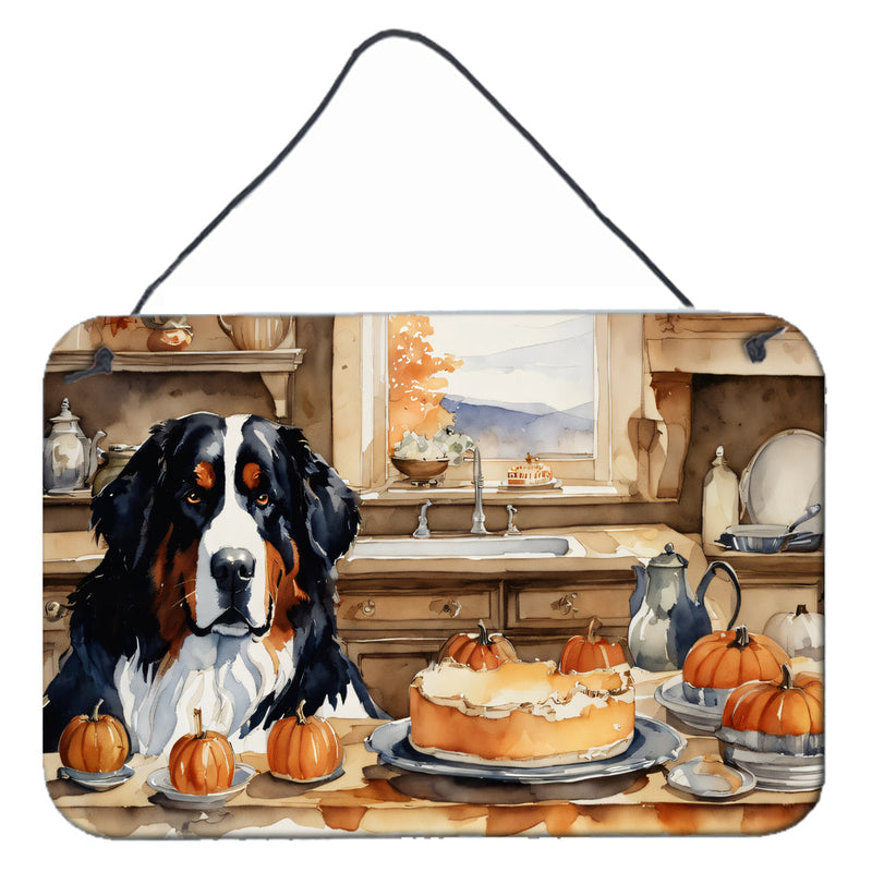 Bernese Mountain Dog Fall Kitchen Pumpkins Wall or Door Hanging Prints