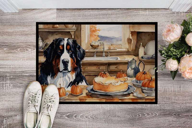 Bernese Mountain Dog Fall Kitchen Pumpkins Indoor or Outdoor Mat 24x36