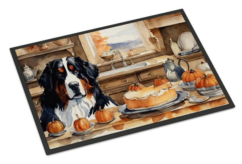 Bernese Mountain Dog Fall Kitchen Pumpkins Indoor or Outdoor Mat 24x36