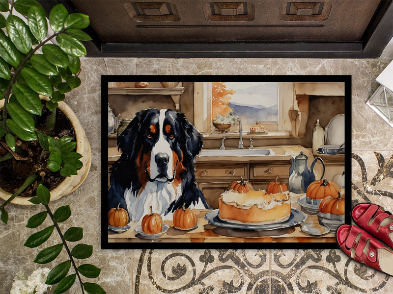 Bernese Mountain Dog Fall Kitchen Pumpkins Doormat 18x27