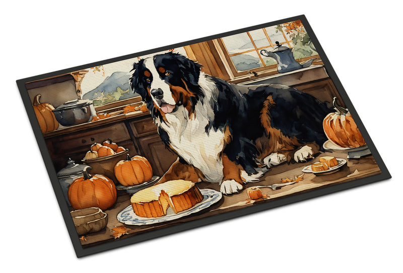 Bernese Mountain Dog Fall Kitchen Pumpkins Indoor or Outdoor Mat 24x36