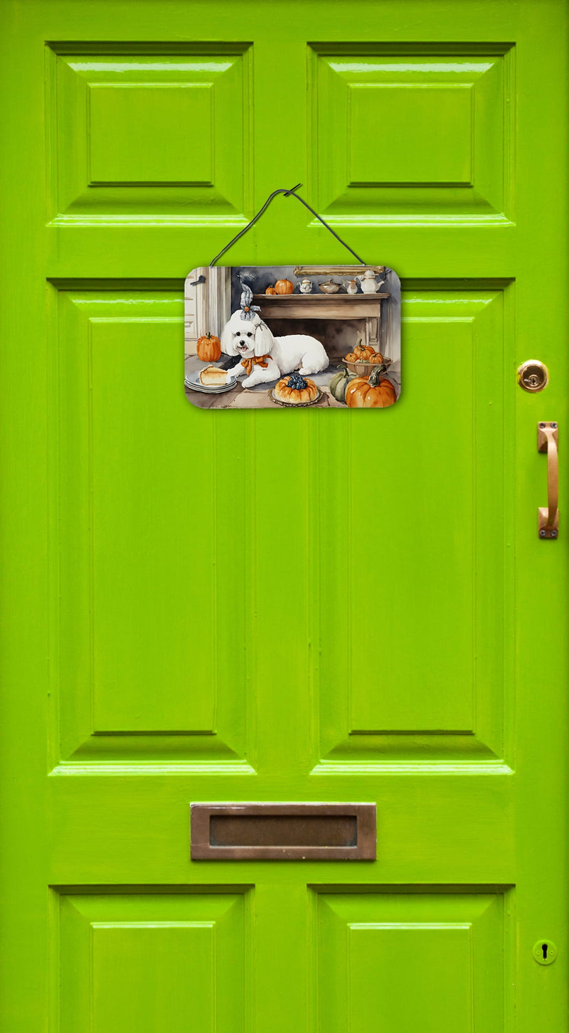 Bichon Frise Fall Kitchen Pumpkins Wall or Door Hanging Prints