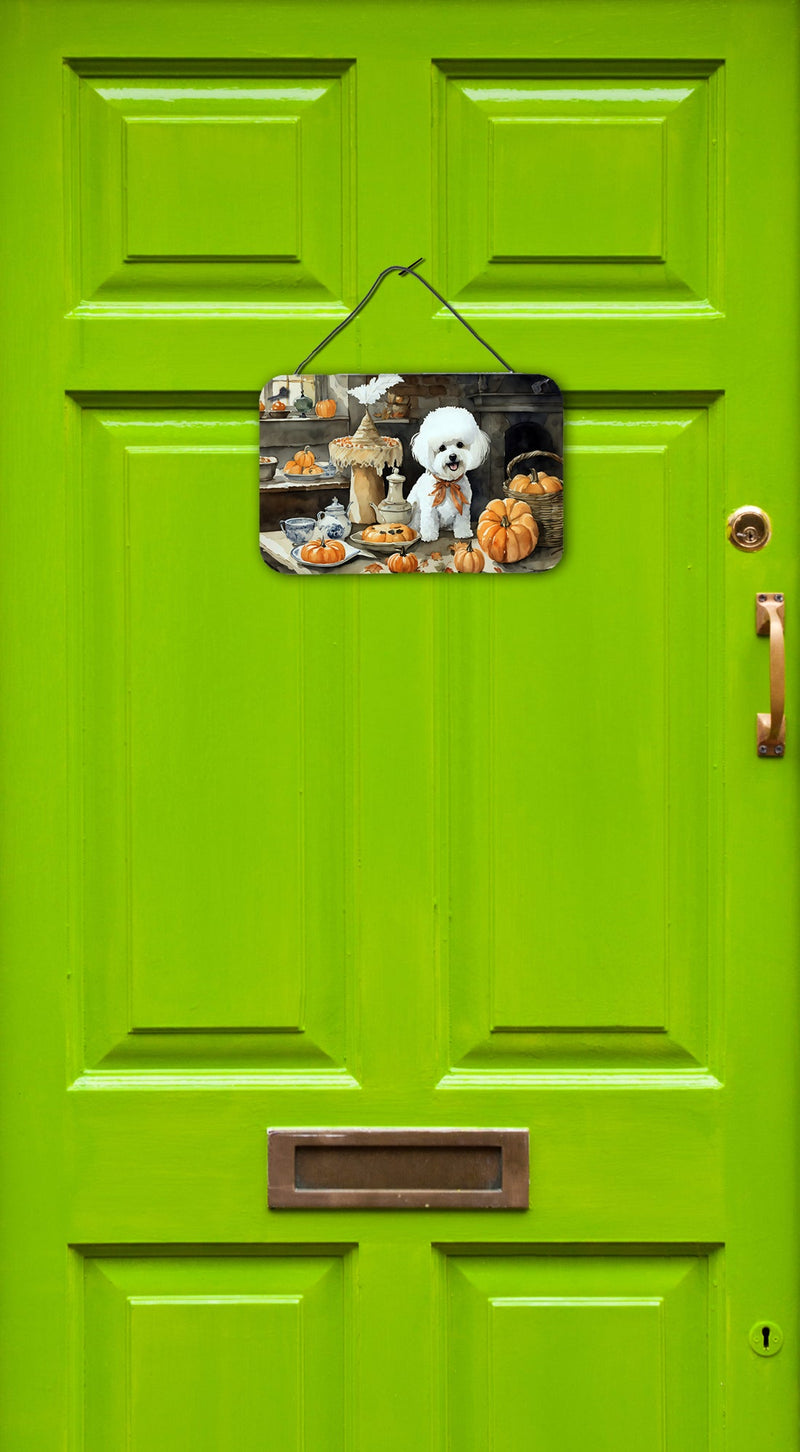 Bichon Frise Fall Kitchen Pumpkins Wall or Door Hanging Prints