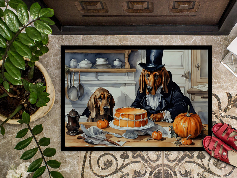 Bloodhound Fall Kitchen Pumpkins Doormat 18x27