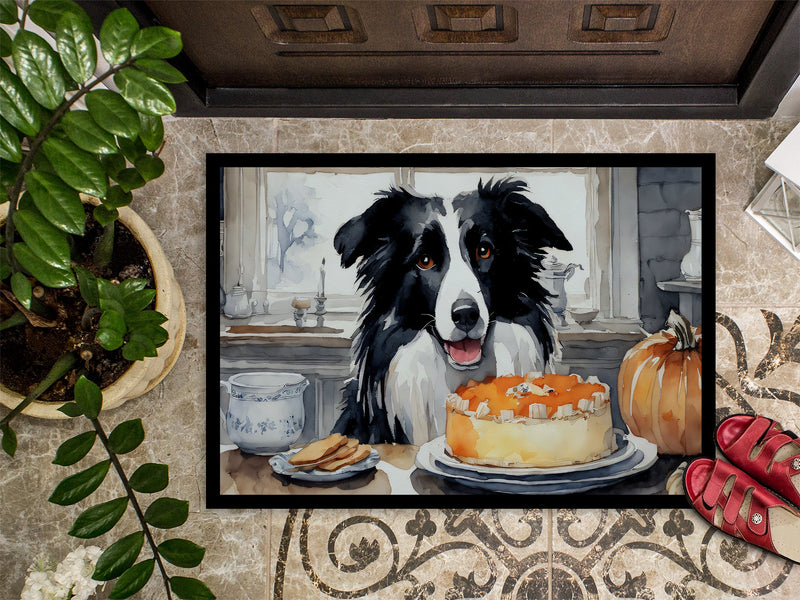 Border Collie Fall Kitchen Pumpkins Indoor or Outdoor Mat 24x36