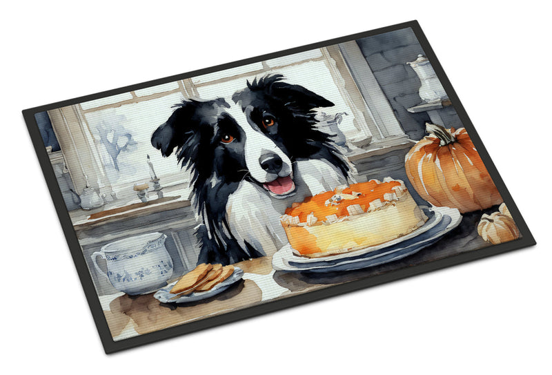 Border Collie Fall Kitchen Pumpkins Indoor or Outdoor Mat 24x36