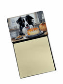 Border Collie Fall Kitchen Pumpkins Sticky Note Holder- Refiilable Desk Accessory Note Pad
