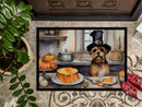Border Terrier Fall Kitchen Pumpkins Doormat -  18x27 Decorative Floor Mat – Indoor/Outdoor Rug