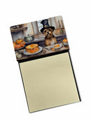 Border Terrier Fall Kitchen Pumpkins Sticky Note Holder- Refiilable Desk Accessory Note Pad