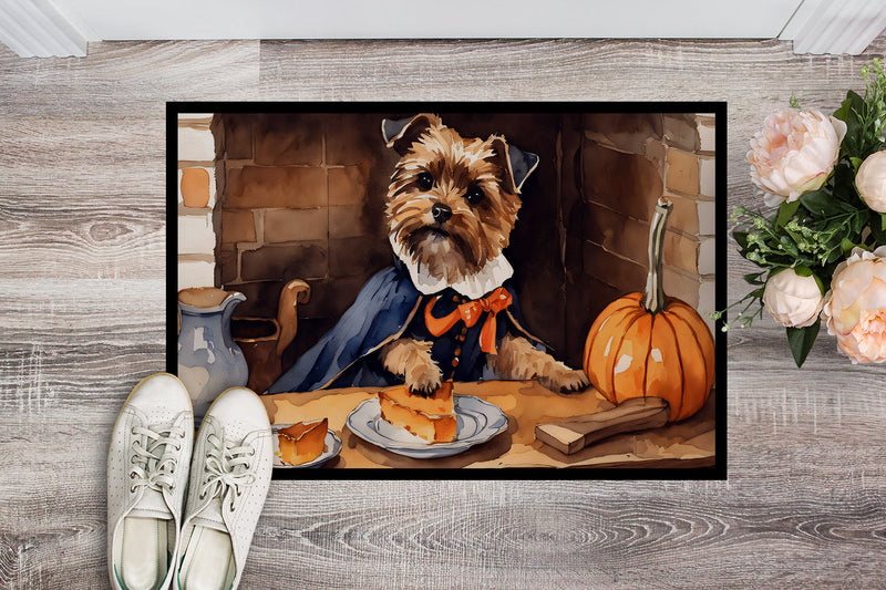 Border Terrier Fall Kitchen Pumpkins Doormat 18x27