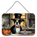 Boston Terrier Fall Kitchen Pumpkins Wall or Door Hanging Prints