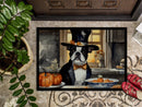 Boston Terrier Fall Kitchen Pumpkins Doormat -  18x27 Decorative Floor Mat – Indoor/Outdoor Rug