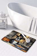 Boston Terrier Fall Kitchen Pumpkins Memory Foam Kitchen Mat