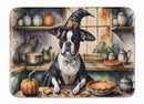 Boston Terrier Fall Kitchen Pumpkins Memory Foam Kitchen Mat