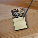 Boston Terrier Fall Kitchen Pumpkins Sticky Note Holder- Refiilable Desk Accessory Note Pad