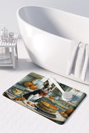 Boston Terrier Fall Kitchen Pumpkins Memory Foam Kitchen Mat