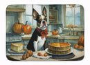 Boston Terrier Fall Kitchen Pumpkins Memory Foam Kitchen Mat