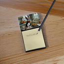 Boston Terrier Fall Kitchen Pumpkins Sticky Note Holder- Refiilable Desk Accessory Note Pad