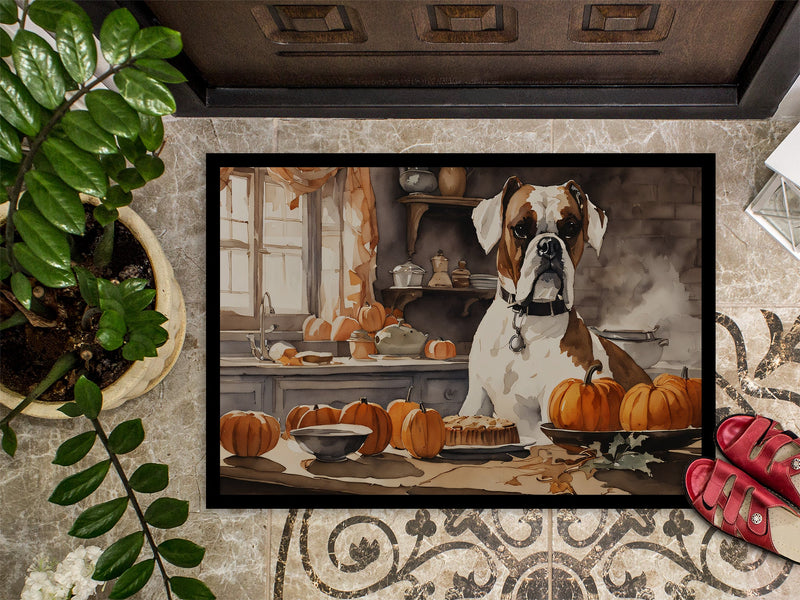 Boxer Fall Kitchen Pumpkins Indoor or Outdoor Mat 24x36