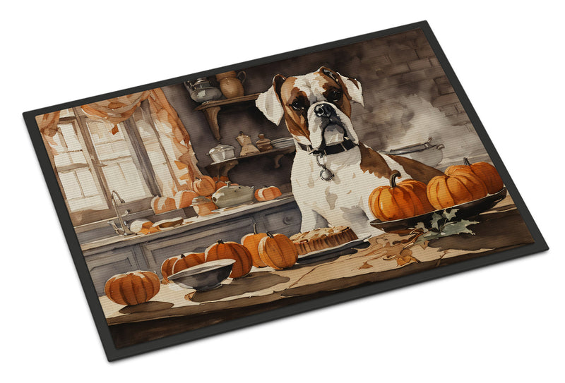 Boxer Fall Kitchen Pumpkins Indoor or Outdoor Mat 24x36