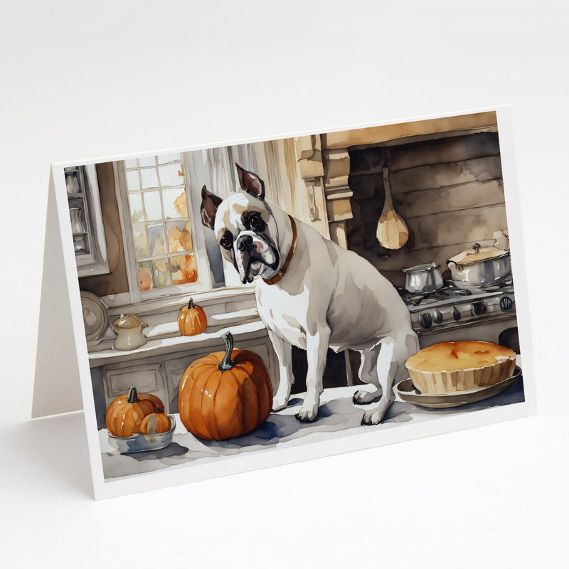 Boxer Fall Kitchen Pumpkins Greeting Cards and Envelopes Pack of 8