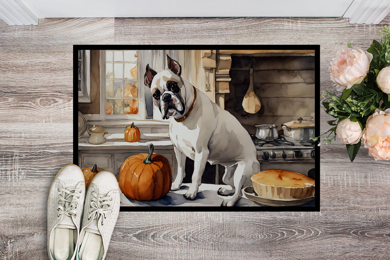 Boxer Fall Kitchen Pumpkins Indoor or Outdoor Mat 24x36