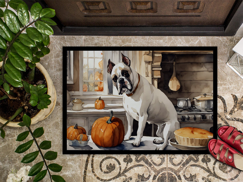 Boxer Fall Kitchen Pumpkins Indoor or Outdoor Mat 24x36