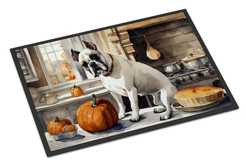 Boxer Fall Kitchen Pumpkins Indoor or Outdoor Mat 24x36