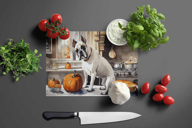 Boxer Fall Kitchen Pumpkins Glass Cutting Boards – Durable, Decorative Kitchen Art Large