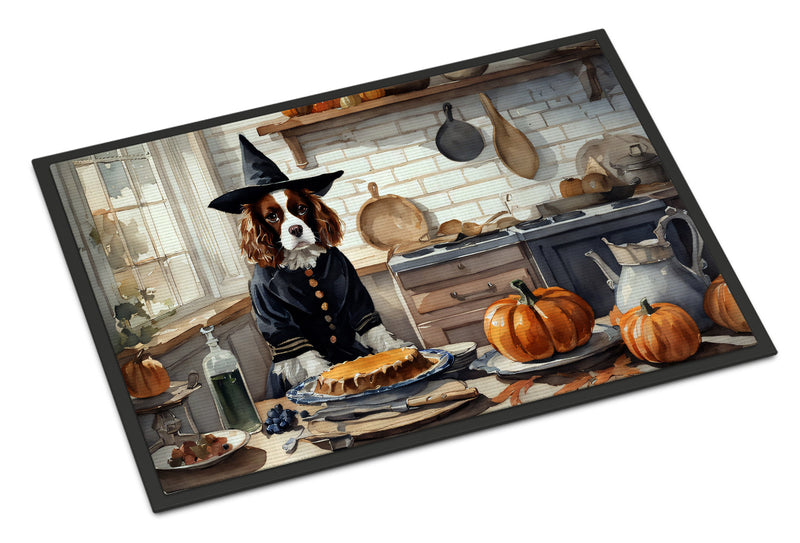 Cavalier Spaniel Fall Kitchen Pumpkins Indoor or Outdoor Mat 24x36