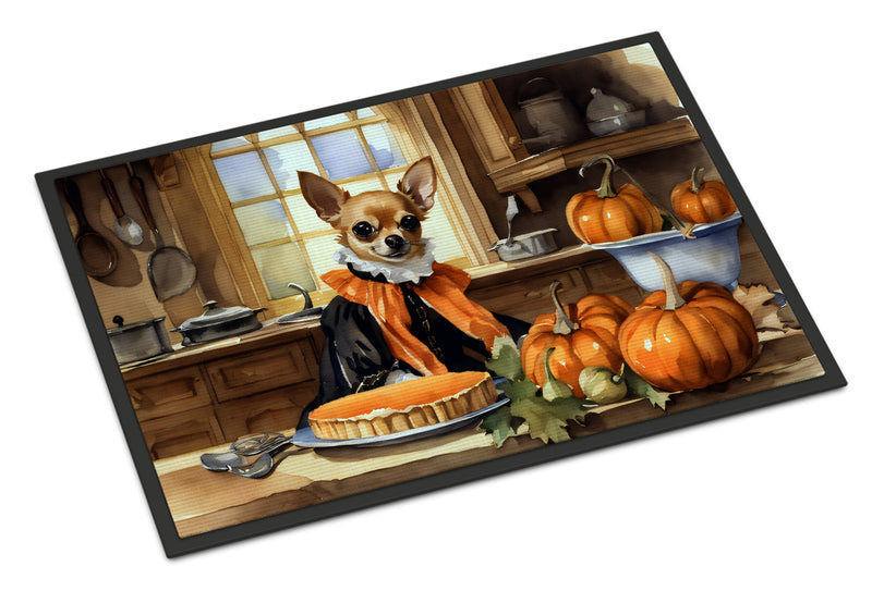 Chihuahua Fall Kitchen Pumpkins Indoor or Outdoor Mat 24x36