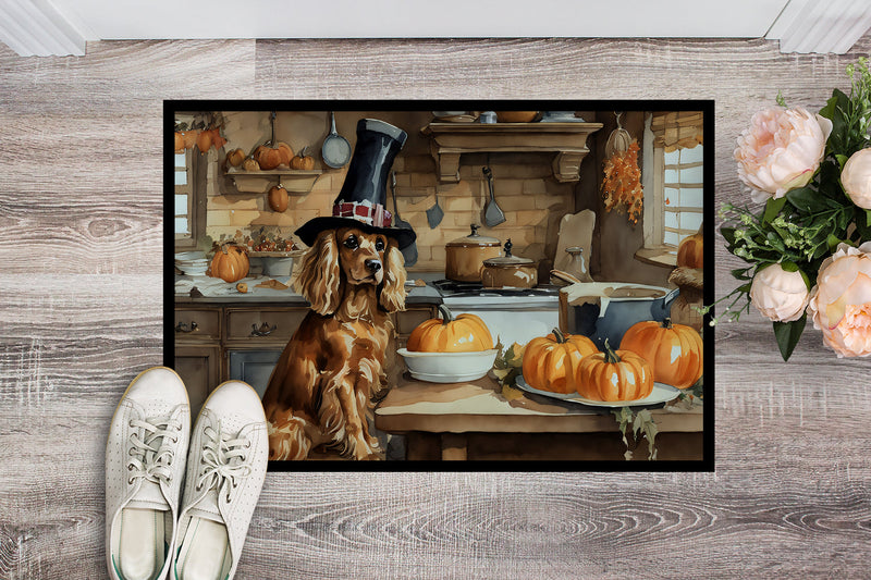 Cocker Spaniel Fall Kitchen Pumpkins Indoor or Outdoor Mat 24x36