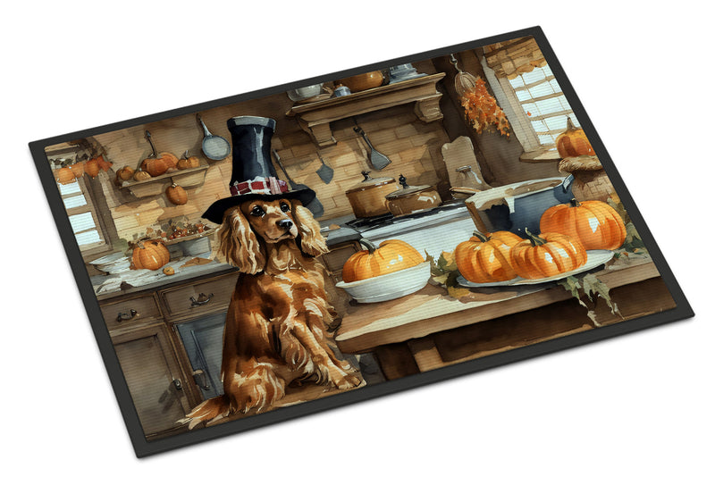 Cocker Spaniel Fall Kitchen Pumpkins Indoor or Outdoor Mat 24x36