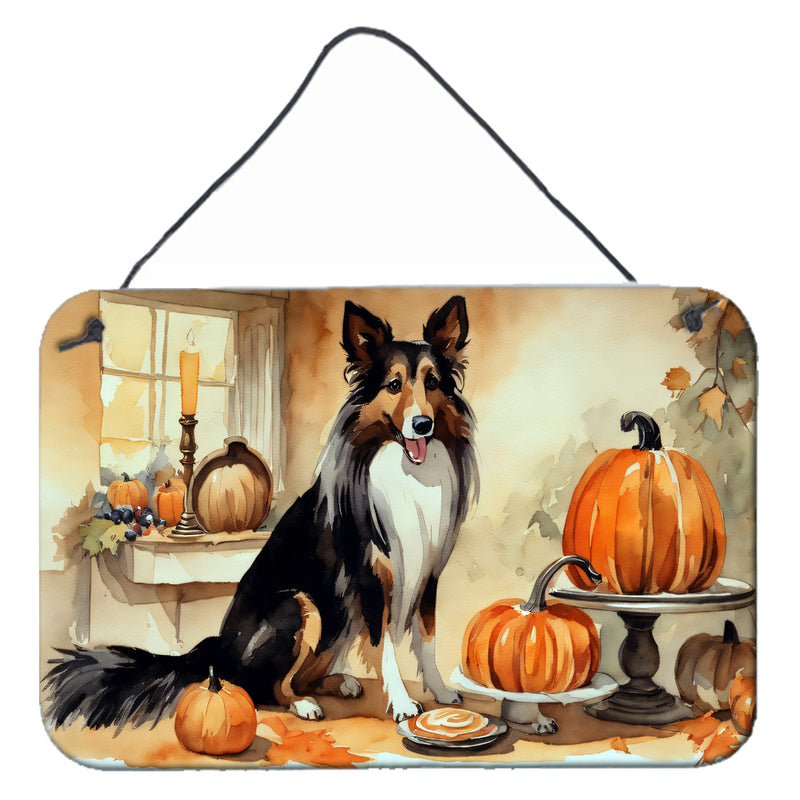 Collie Fall Kitchen Pumpkins Wall or Door Hanging Prints