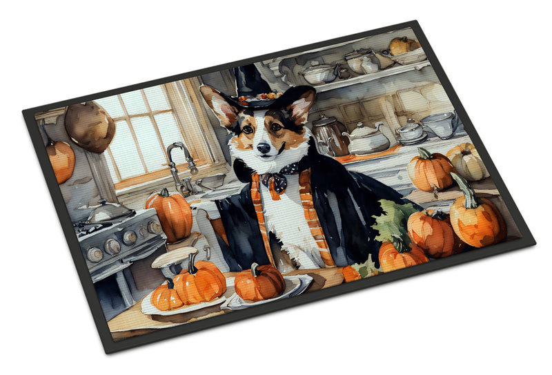 Corgi Fall Kitchen Pumpkins Doormat 18x27