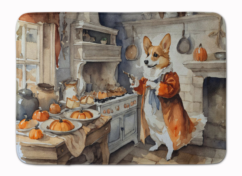 Corgi Fall Kitchen Pumpkins Memory Foam Kitchen Mat