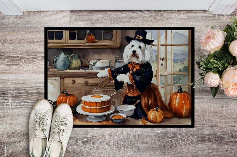 Coton De Tulear Fall Kitchen Pumpkins Indoor or Outdoor Mat 24x36