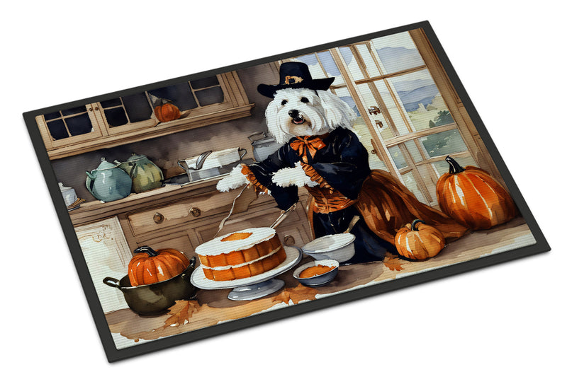 Coton De Tulear Fall Kitchen Pumpkins Indoor or Outdoor Mat 24x36