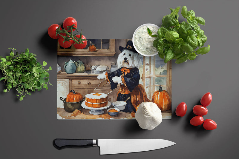 Coton De Tulear Fall Kitchen Pumpkins Glass Cutting Boards – Durable, Decorative Kitchen Art Large