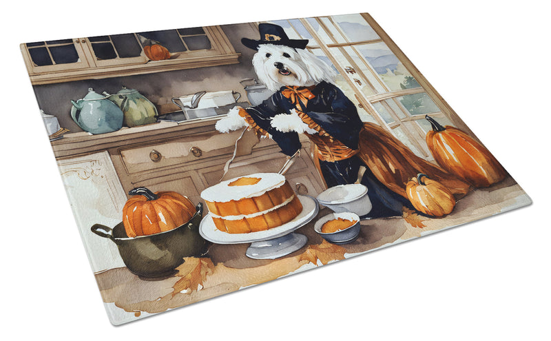 Coton De Tulear Fall Kitchen Pumpkins Glass Cutting Boards – Durable, Decorative Kitchen Art Large