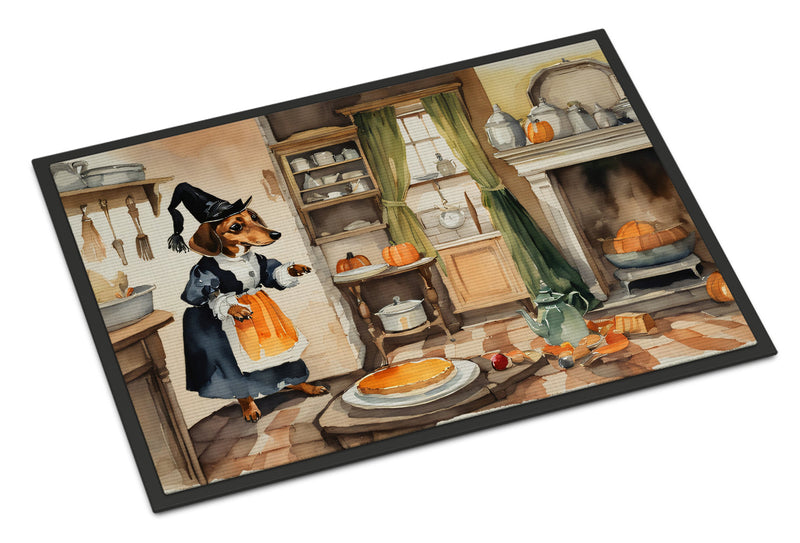 Dachshund Fall Kitchen Pumpkins Indoor or Outdoor Mat 24x36