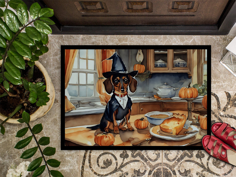 Dachshund Fall Kitchen Pumpkins Indoor or Outdoor Mat 24x36