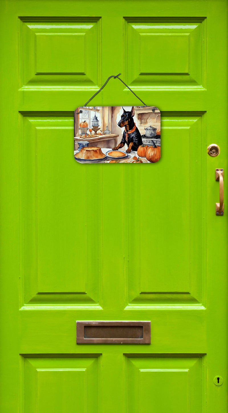 Doberman Pinscher Fall Kitchen Pumpkins Wall or Door Hanging Prints