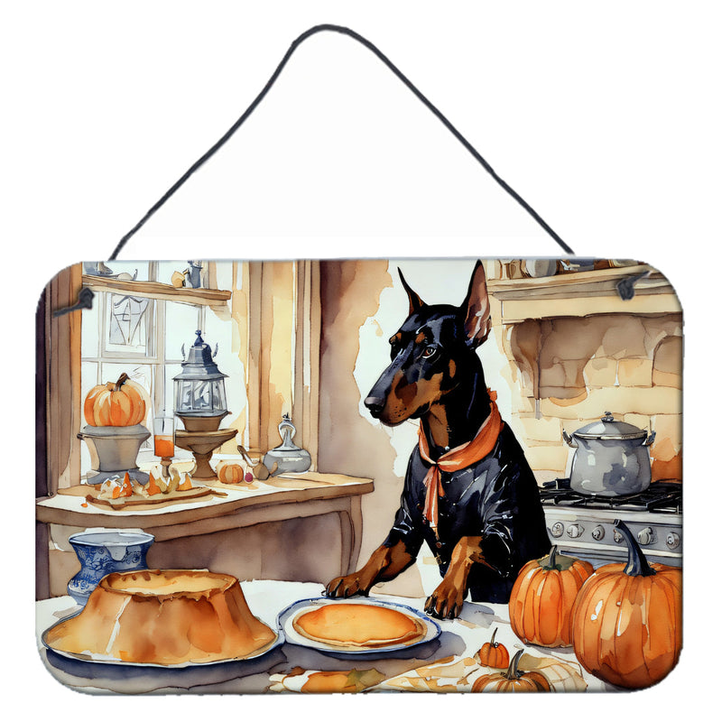 Doberman Pinscher Fall Kitchen Pumpkins Wall or Door Hanging Prints