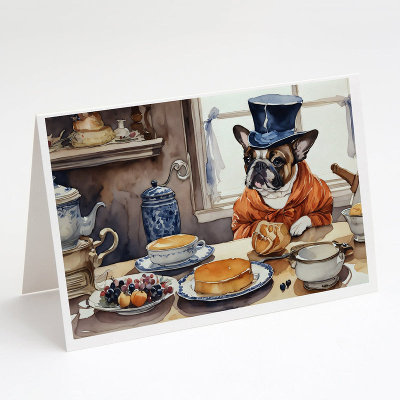 French Bulldog Fall Kitchen Pumpkins Greeting Cards and Envelopes Pack of 8