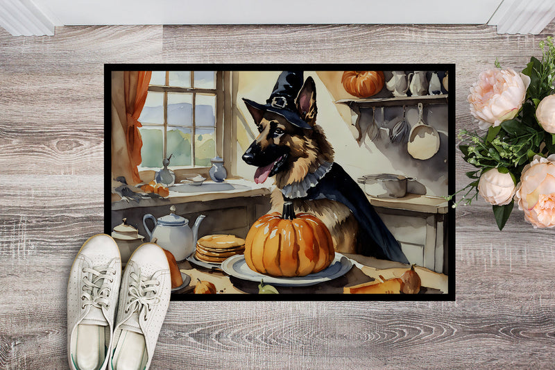 German Shepherd Fall Kitchen Pumpkins Indoor or Outdoor Mat 24x36